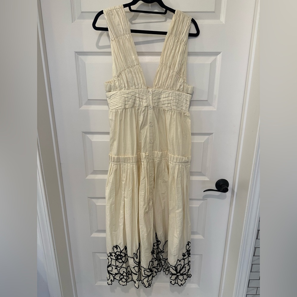 Anthropologie Cream and Black Maxi Dress